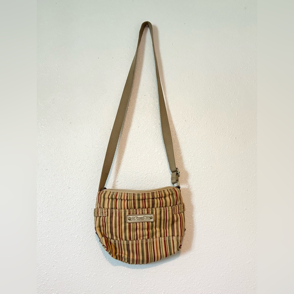 Vintage Fossil Crossbody Canvas Purse Striped Bag Y2K 90s Boho - Picture 5 of 8